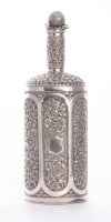 Lot 18 - An Indian silver bottle flask