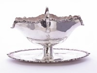 Lot 44 - An Austrian silver large two-handled sauce tureen on stand