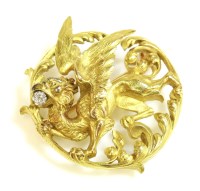 Lot 326 - A French gold and diamond set chimera or dragon brooch