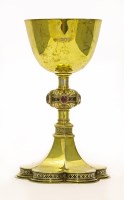 Lot 143 - A Victorian Gothic Revival silver gilt chalice