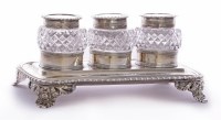 Lot 151 - A George IV silver inkstand
