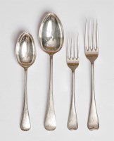 Lot 159 - A silver old english pattern flatware service