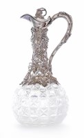 Lot 166 - A Victorian silver-mounted cut glass claret jug