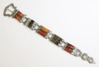 Lot 329 - A Victorian Scottish agate silver bracelet