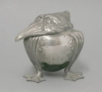 Lot 183 - A pewter 'Grotesque Bird' inkwell