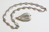Lot 38 - A Danish sterling silver leaf necklace