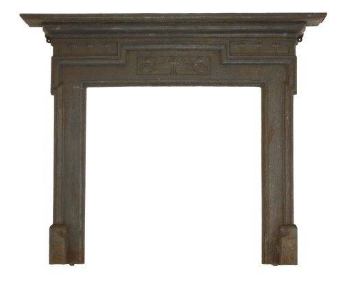 Lot 481 - An Art Nouveau cast iron mantelpiece