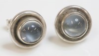 Lot 73 - A pair of sterling silver moonstone earrings
