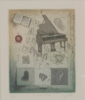 Lot 216 - M... J... Wells (b.1965)
'ORCHESTRA NUMBER 3'
Etching and aquatint