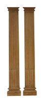 Lot 474 - A pair of stripped stop fluted pine pilasters