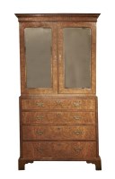 Lot 1 - A George I figured walnut cabinet