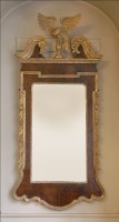 Lot 8 - A George II walnut and parcel-gilt wall mirror