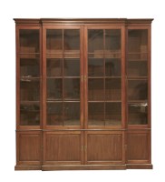 Lot 30 - A George III mahogany breakfront bookcase