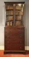 Lot 39 - An unusually small and shallow George III mahogany secretaire bookcase