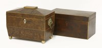 Lot 55 - A George III burr yew wood tea caddy