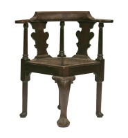 Lot 89 - A George II style walnut corner chair