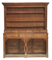 Lot 106 - A large George III oak dresser