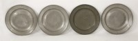 Lot 115 - Four pewter chargers