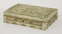 Lot 134 - A Russian fret-cut ivory workbox