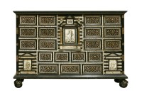 Lot 137 - An ebony and ivory Spanish table cabinet or papeleira