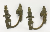 Lot 155 - A pair of bronze wall lights