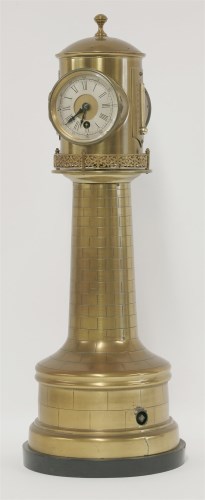263 - A Victorian brass lighthouse clock