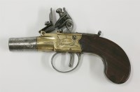 Lot 128 - A 42 bore flintlock and boxlock pocket pistol