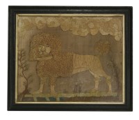 Lot 68 - An early needlework sampler of a poodle