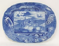 Lot 15 - A Victorian blue and white printed Meat Plate
