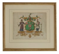 Lot 41 - A hand-painted coat of arms