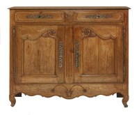 Lot 387 - A French chestnut side cabinet