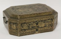 Lot 50 - A Chinese export black lacquered workbox