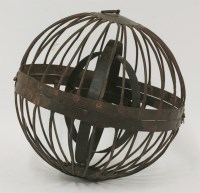 Lot 1202 - A 19th century iron hanging gimble