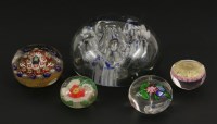 Lot 1059 - Five various glass paperweights