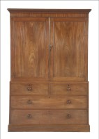 Lot 1375 - A Victorian mahogany linen press