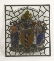 Lot 1123 - A stained and lead glass panel