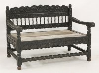 Lot 1354 - A late 17th century Batavian ebony and hardwood settee