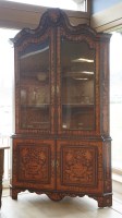 Lot 1355 - A 20th century Dutch marquetry corner cabinet