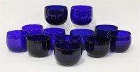 Lot 1106 - A set of twelve Bristol blue glass finger bowls