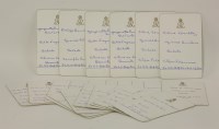 Lot 1212 - A quantity of hand written menu cards