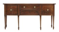 Lot 1350 - A George IV mahogany satinwood and line inlaid sideboard