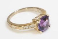 Lot 1022 - A 9ct gold single stone amethyst ring