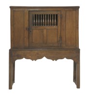 Lot 1365 - A 17th century and later oak food cupboard