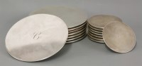 Lot 1195 - Eight Garrard & Co silver plate coasters