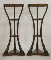 Lot 1451 - A pair of Adam style mahogany jardinière stands