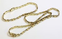 Lot 1030 - A 9ct two colour gold kiss link necklace and bracelet suite (2)