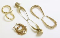 Lot 1040 - A pair of gold hoop earrings