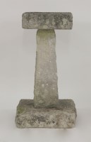 Lot 1342 - A three piece granite bird bath