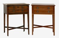 Lot 450 - A George III mahogany and boxwood strung reading/work table