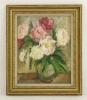 Lot 1307 - Marie Reine Eliot (French 20th century)
A STILL LIFE OF A VASE OF PEONIES
Signed l.l.